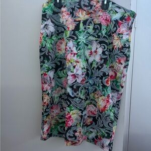 New York & Company Multicolor Floral Pencil Skirt
